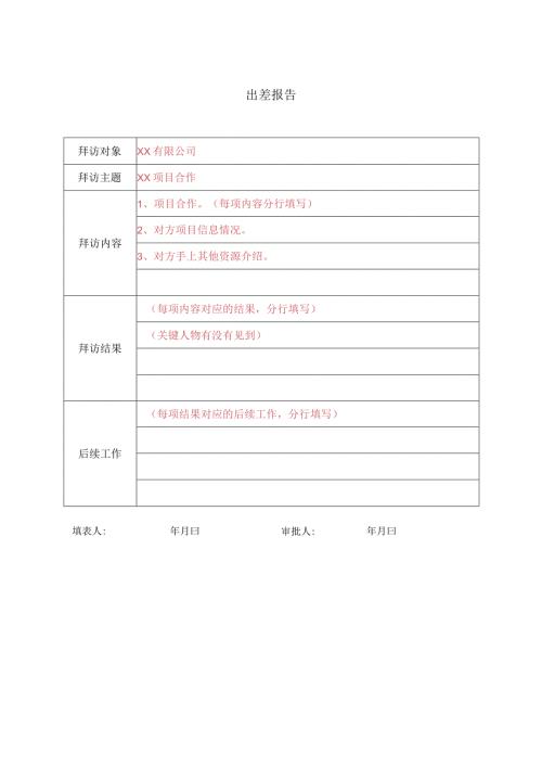 销售人员出差报告（标准版）.docx