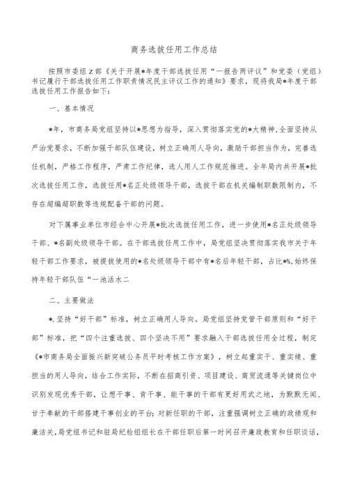 商务选拔任用工作总结.docx