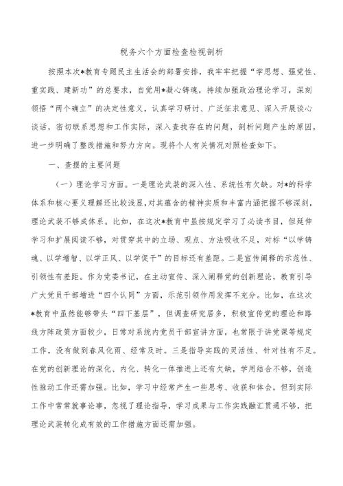 税务六个方面检查检视剖析.docx