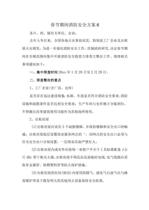 节期间消防安全方案6.docx