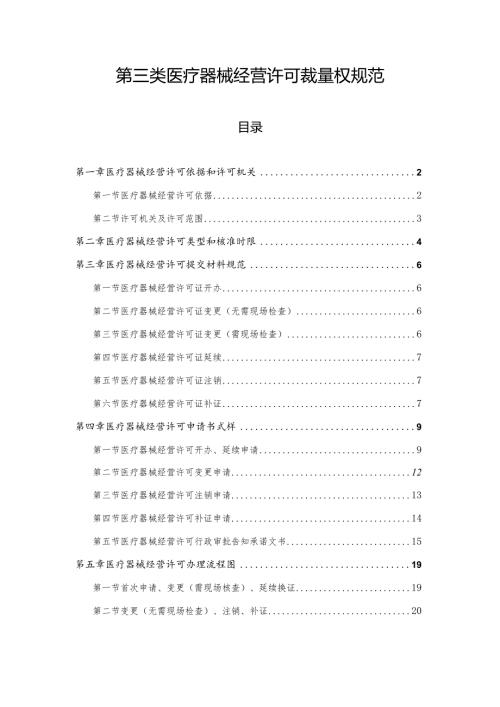 第三类医疗器械经营许可裁量权规范.docx