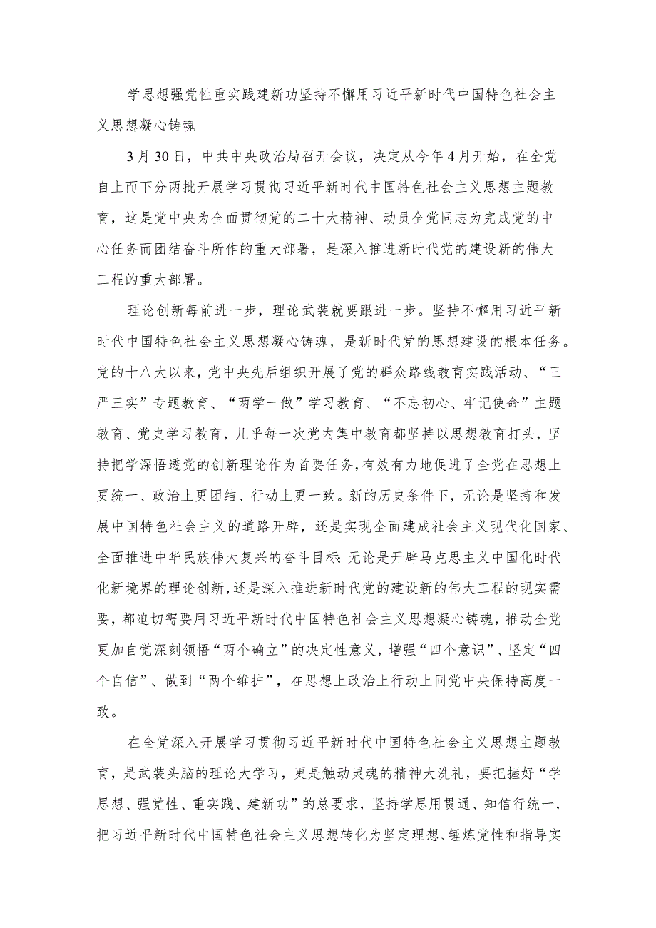 学思想强党性重实践建新功2024年专题教育党课讲稿（共10篇）汇编.docx_第2页