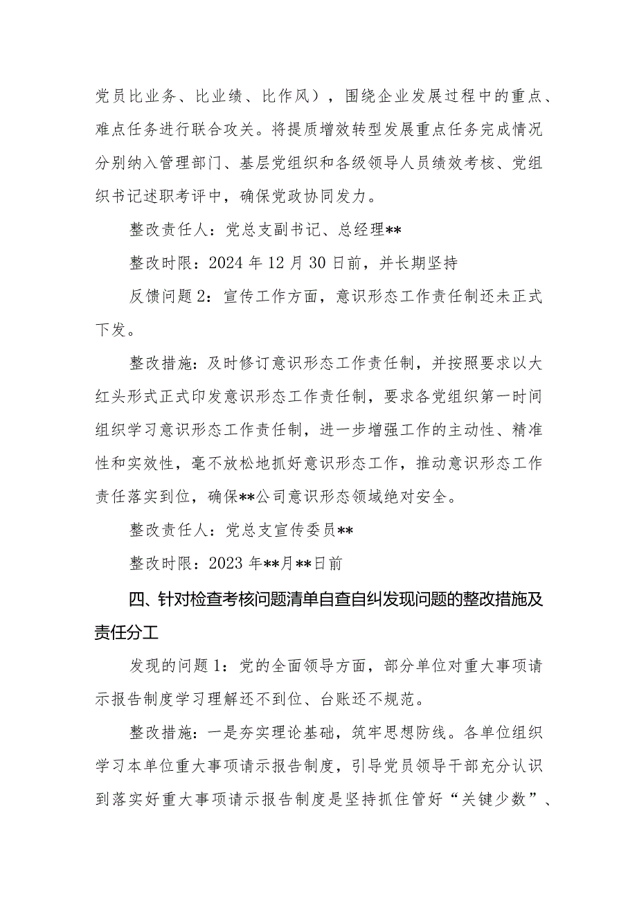 公司党总支落实2023年全面从严治党（党建）责任情况检查考核反馈意见的整改方案.docx_第3页