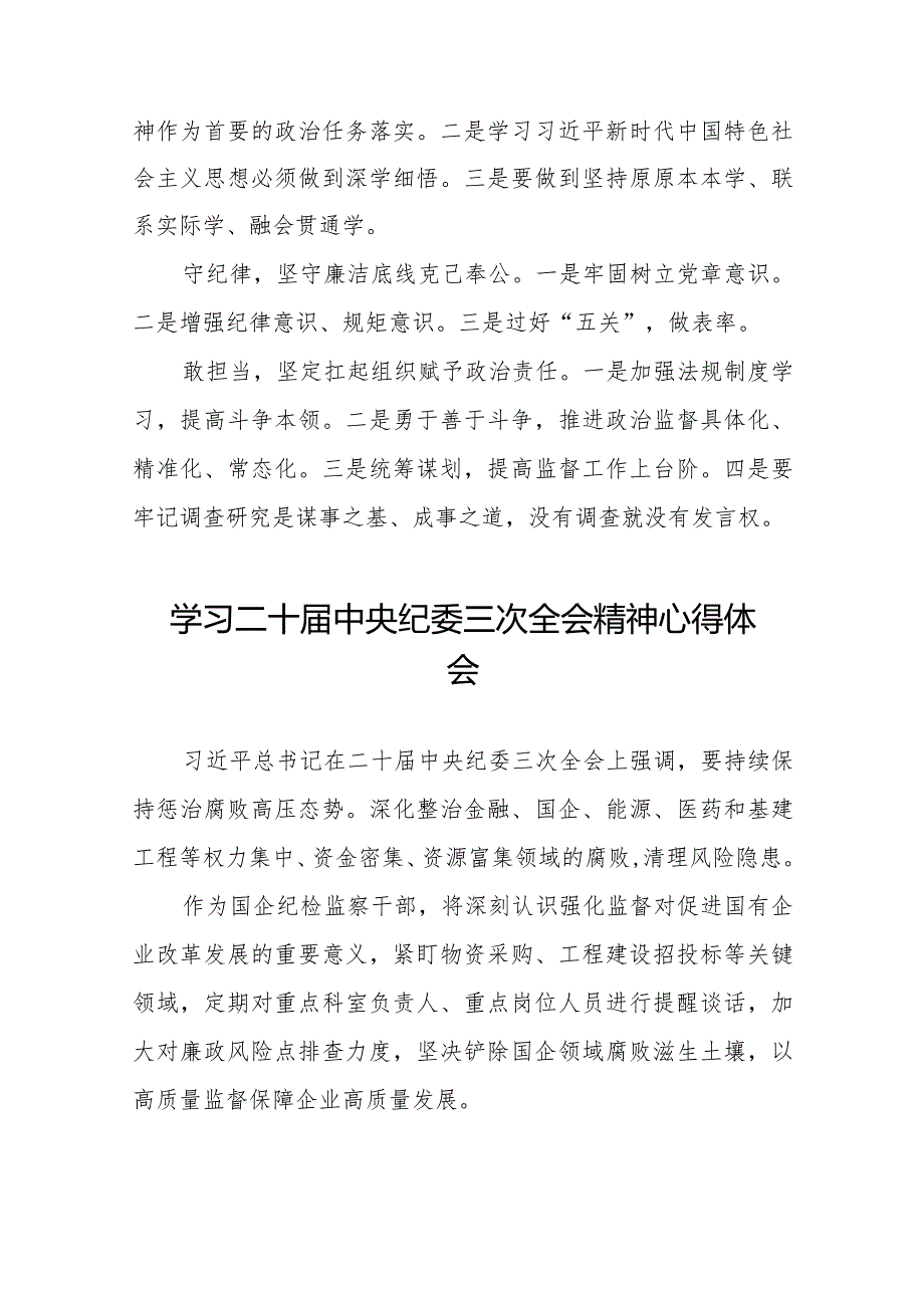 2024年学习贯彻二十中央纪委三次全会精神心得体会十九篇.docx_第3页