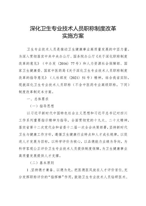 深化卫生专业技术人员职称制度改革实施方案.docx