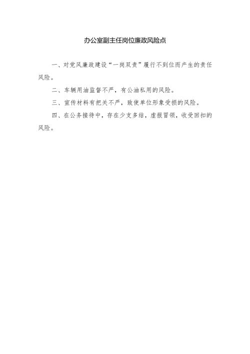 办公室副主任岗位廉政风险点.docx