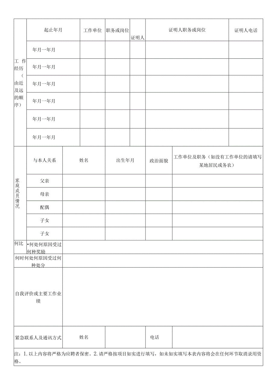 贵州邮政2023年季社会招聘应聘报名表.docx_第2页