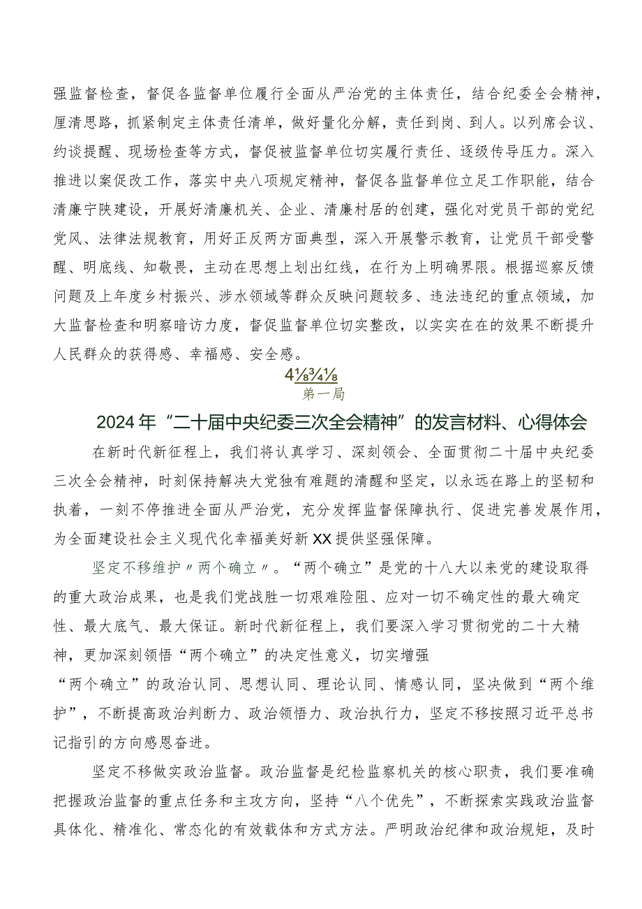 （八篇）二十中央纪委三次全会精神的发言材料及心得体会.docx_第2页
