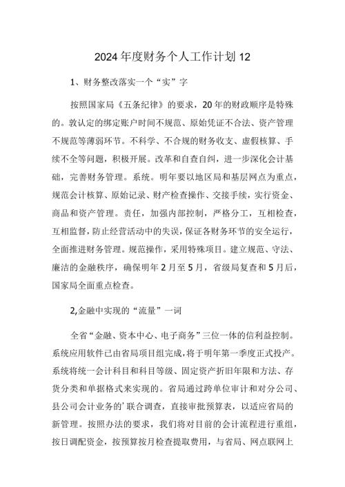 2024财务个人工作计划12.docx