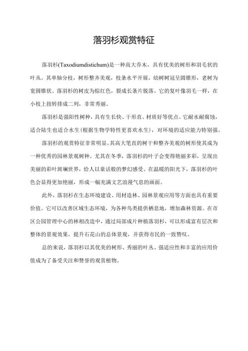 落羽杉观赏特征.docx