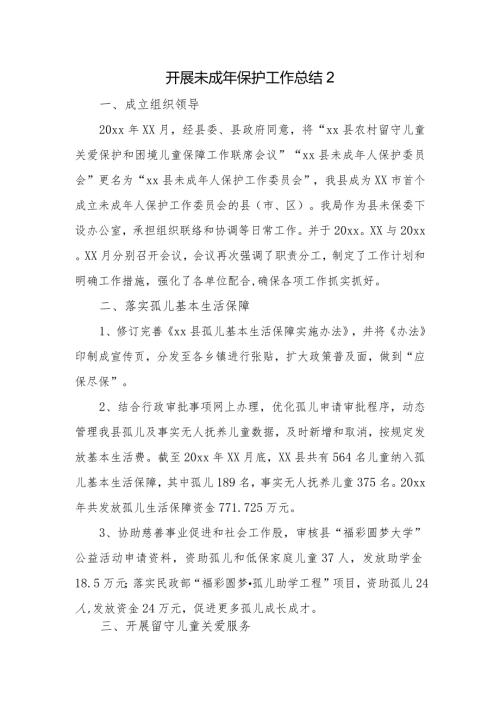 开展未成年保护工作总结 2(1).docx