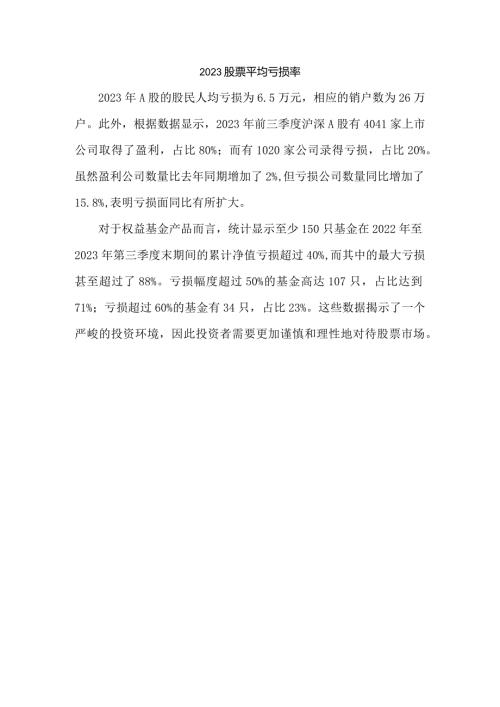 2023股票 平均亏损率.docx