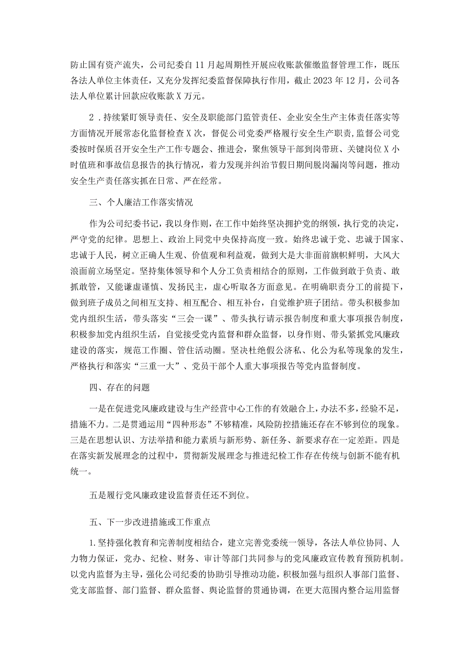 公司纪委书记2023个人述职述责述廉报告.docx_第2页