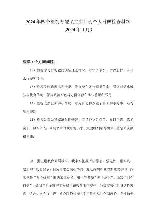领导班子检视联系服务群众情况方面存在的问题(合集）.docx