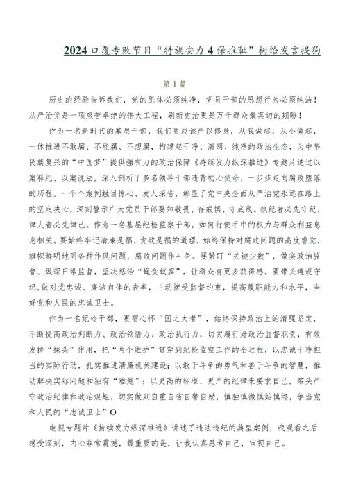 2024专题节目“持续发力 纵深推进”讨论发言提纲.docx