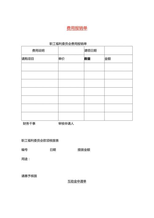 费用报销单模板.docx