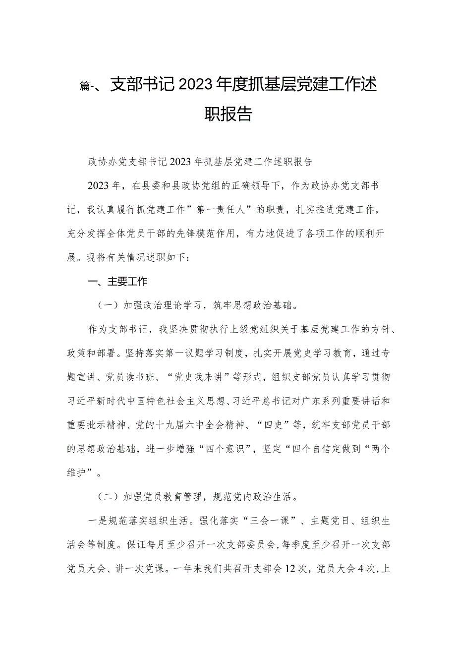 支部书记2023抓基层党建工作述职报告（共12篇）.docx_第2页