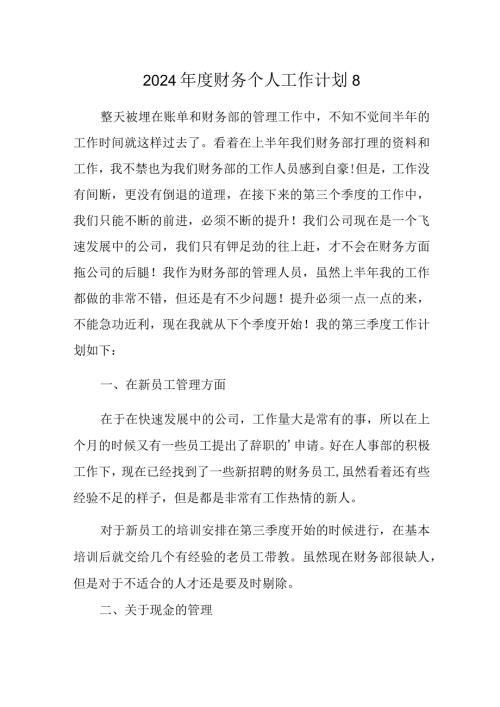2024财务个人工作计划8.docx
