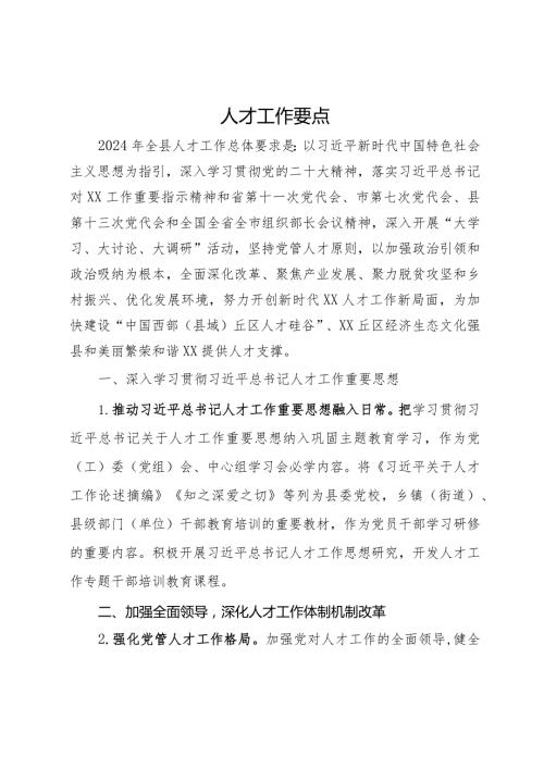 县2023人才工作要点.docx