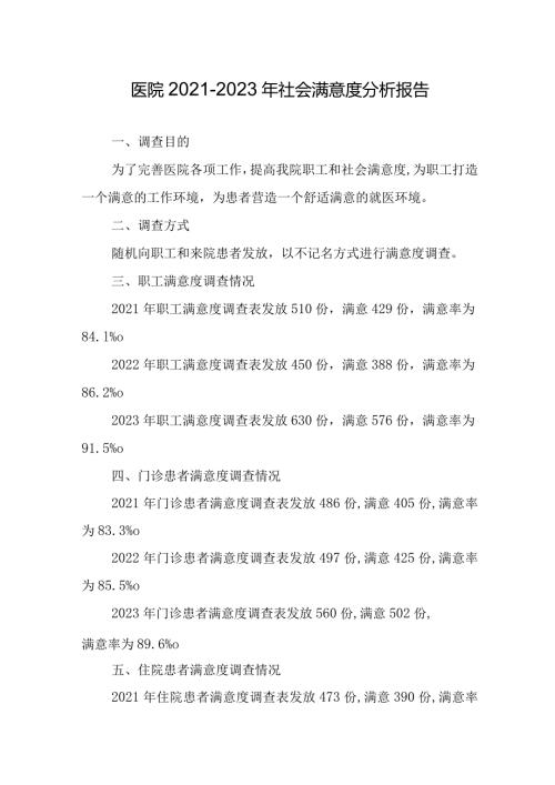 医院20212023年社会满意度分析报告.docx