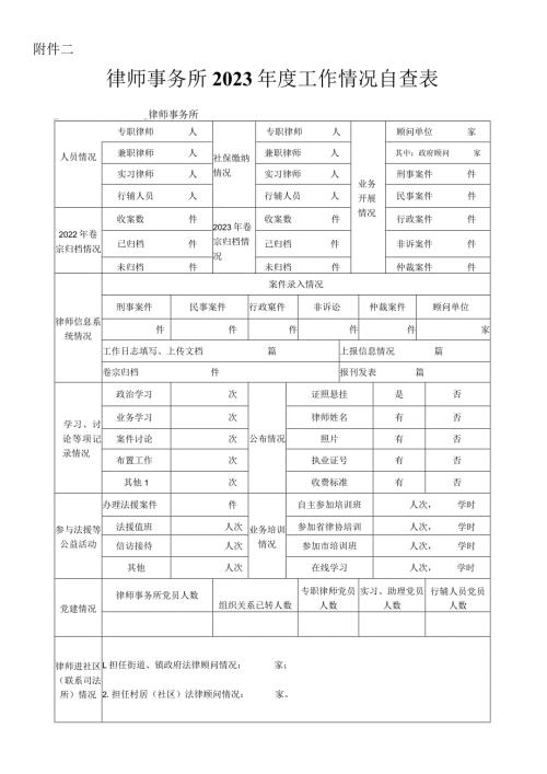 律师事务所工作情况自查登记表.docx