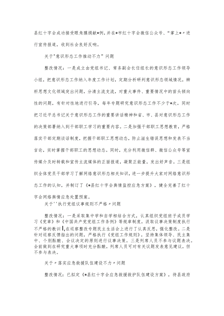 县红十字会2024年巡察整改进展情况报告.docx_第3页