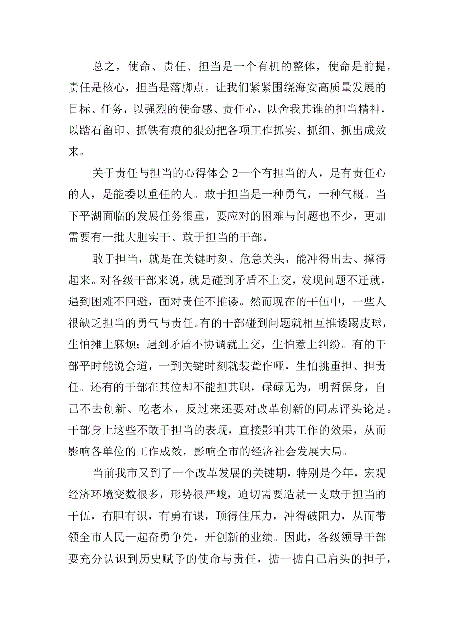 关于责任与担当的心得体会五篇.docx_第3页
