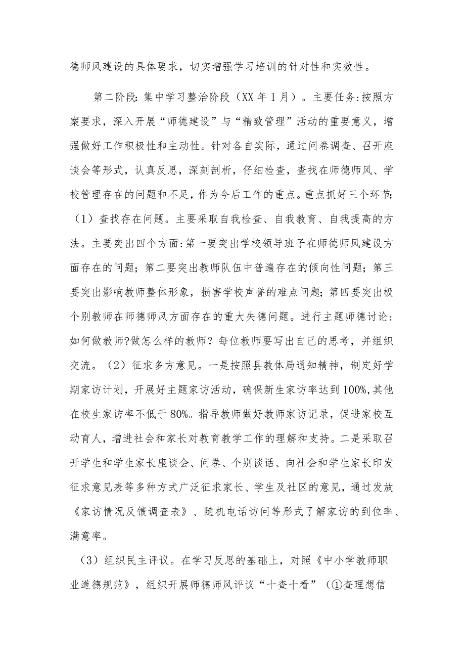 2024学校师德师风建设及专项治理工作实施方案范文.docx_第3页