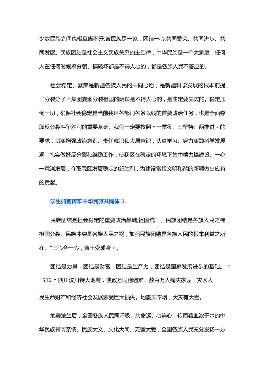 学生如何铸牢中华民族共同体六篇.docx_第3页