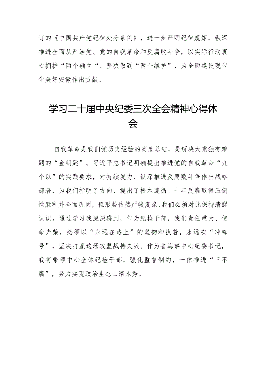 纪检干部关于学习二十中央纪委三次全会精神心得体会十九篇.docx_第2页