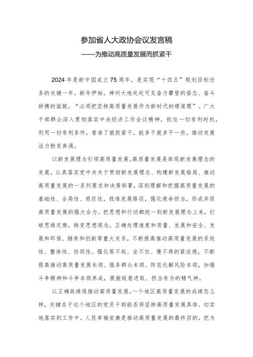 参加2024年人大政协会议发言稿2篇.docx