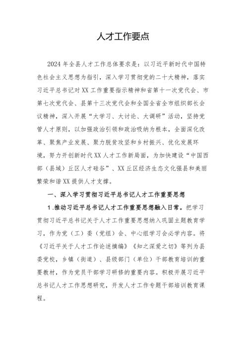 人才工作要点(1).docx