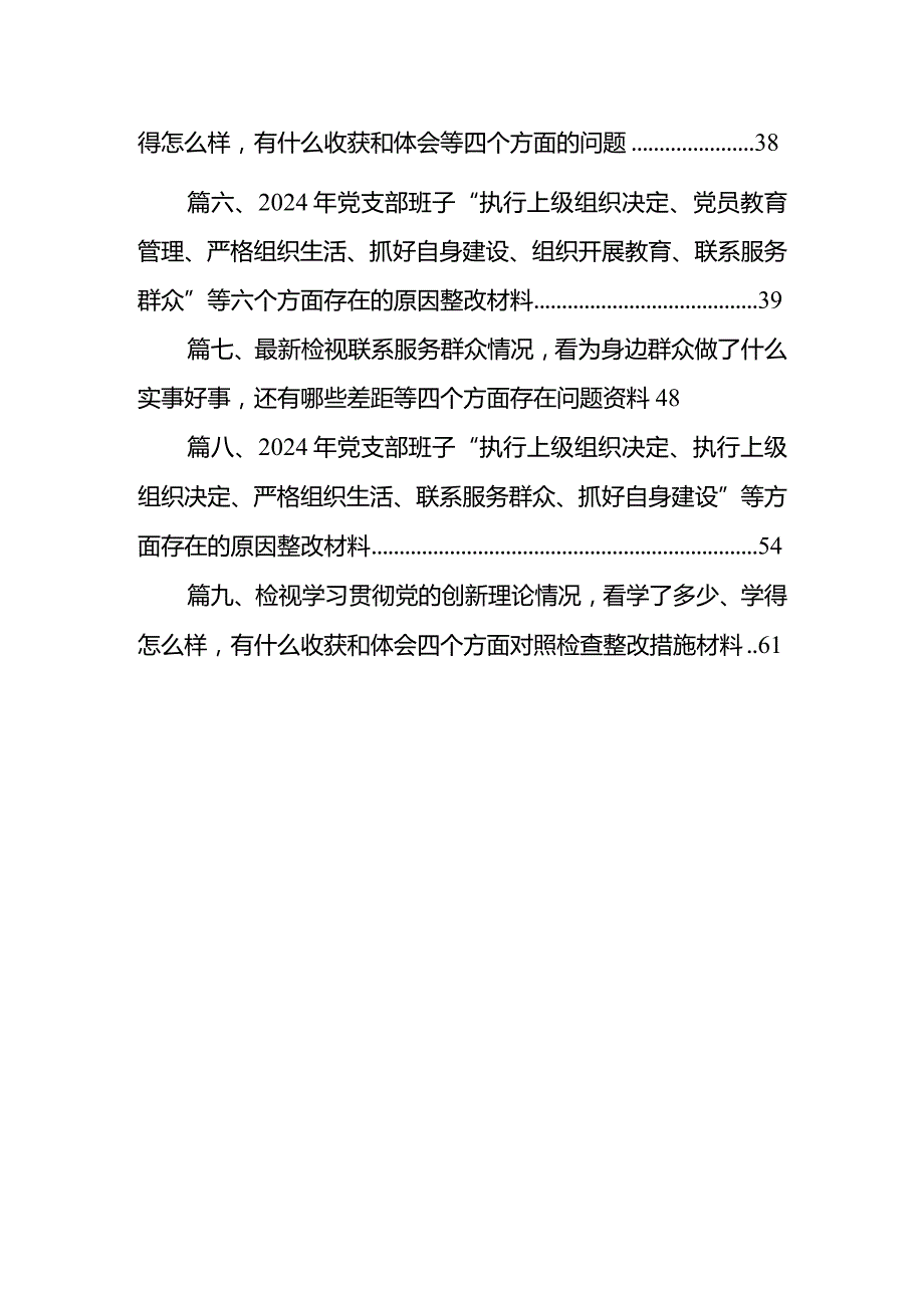2024年支部班子“执行上级组织决定、执行上级组织决定、严格组织生活、加强党员教育管理监督、联系服务群众、抓好自身建设”等方面存在的(2).docx_第2页