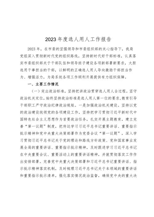 2篇市局20232024选人用人情况总结报告.docx