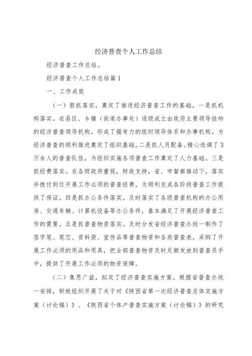 经济普查个人工作总结.docx