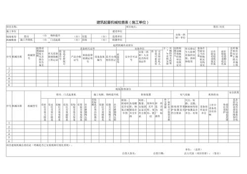 建筑大型机械设备抽查表.docx