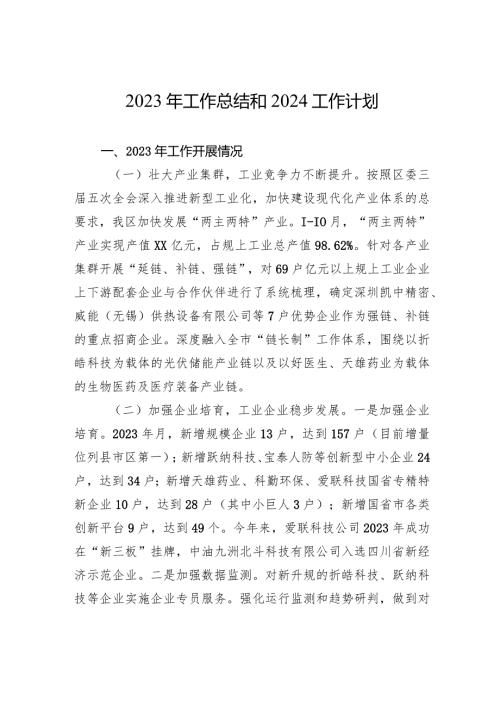 2023年工作总结和2024工作计划(20231226).docx