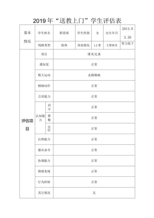 “送教上门”学生评估表.docx