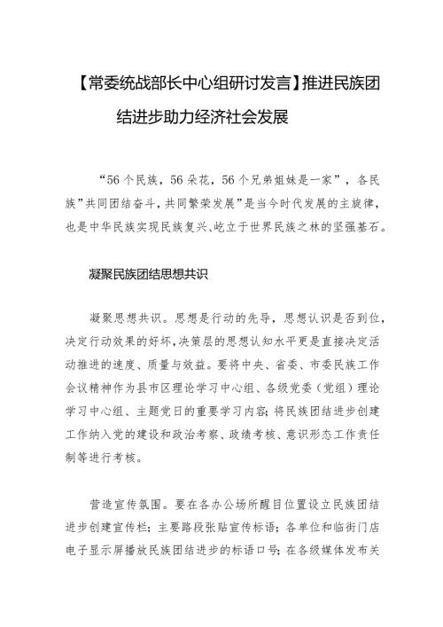 推进民族团结进步+助力经济社会发展.docx