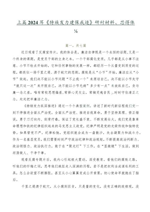 七篇2024年《持续发力纵深推进》研讨材料、心得体会.docx