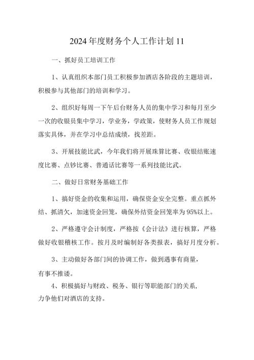 2024财务个人工作计划11.docx