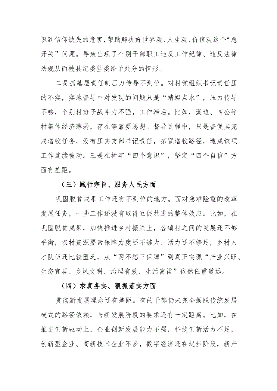 民政局党组班子2024专题民主生活会新九个方面检视剖析材料(含典型案例剖析、在树立和践行正确政绩观方面).docx_第3页