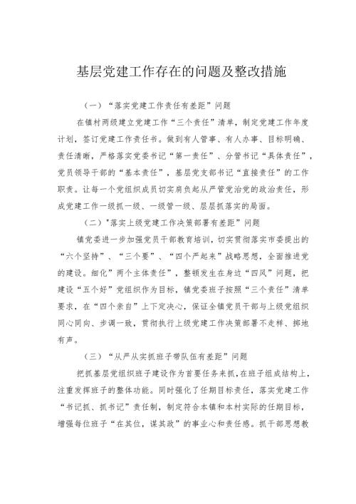 基层党建工作存在的问题及整改措施(1).docx