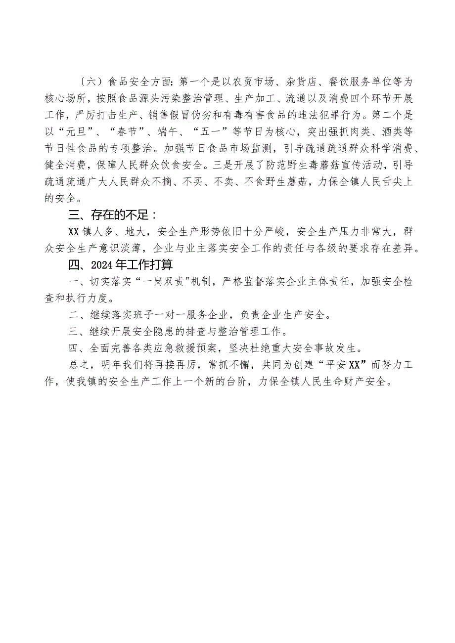 XX镇2023年安全生产工作总结及2024年工作打算.docx_第3页