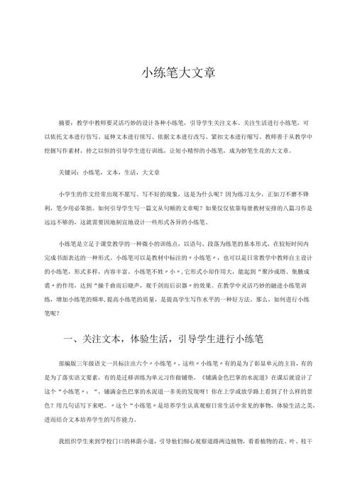 小练笔大文章 论文.docx