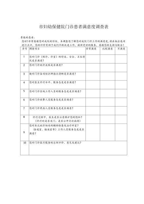 门诊满意度调查表.docx