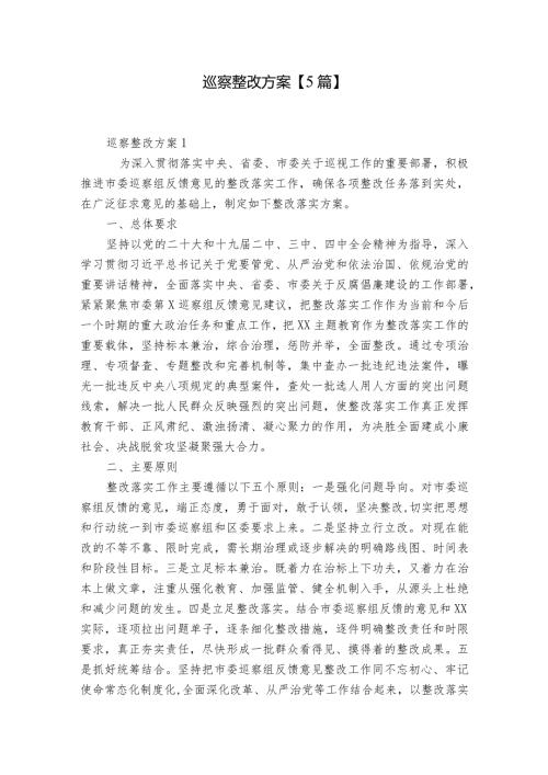 巡察整改方案【5篇】.docx