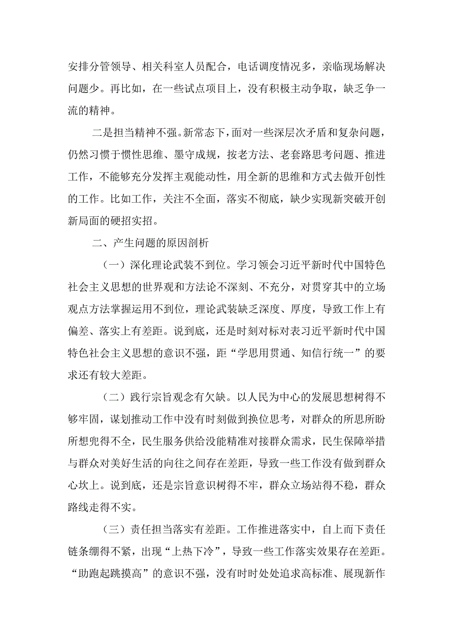 “学习贯彻党的创新理论、党性修养提高”四个方面的问题分析总结汇报.docx_第3页