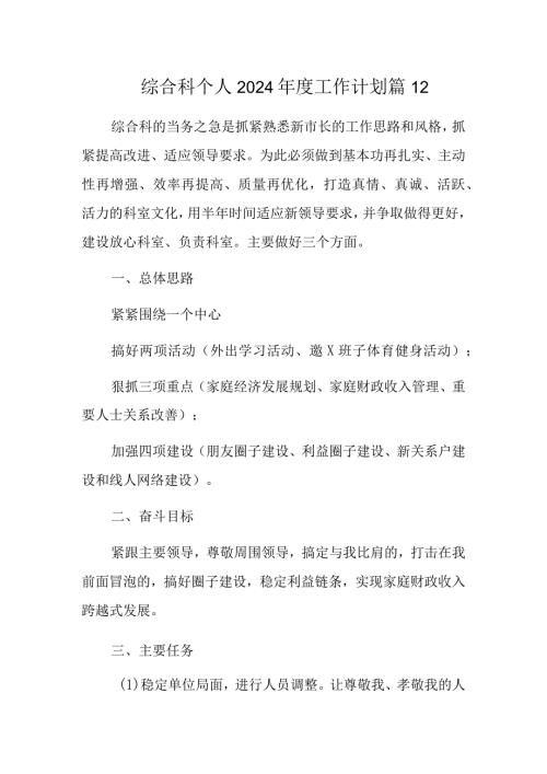 综合科个人2024工作计划 篇12.docx