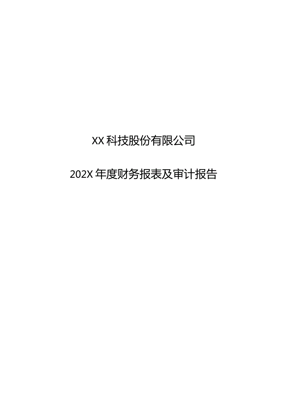 XX科技股份有限公司202X财务报表及审计报告.docx_第1页